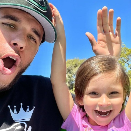 Zoey Christina Ball with her father Lonza Ball.